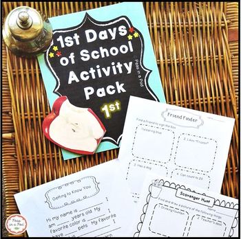 Preview of Welcome to First Grade Coloring Sheet + 1st Day Week of School Activities