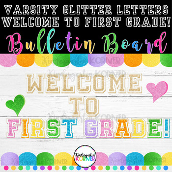 Welcome to First Grade Varsity Letters Bulletin Board Kit 1st Classroom ...