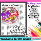 Welcome to Fourth Grade Word Search Activity: Distance Learning
