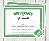 Welcome to Girl Scouts Certificate