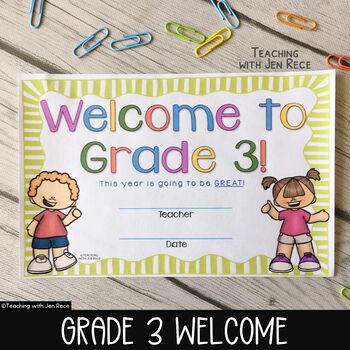 Preview of Back to School Welcome to Grade 3