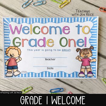 Preview of Back to School Welcome to Grade One