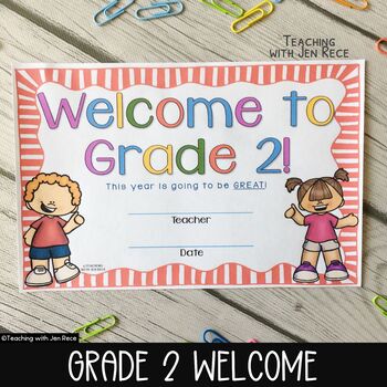 Preview of Back to School Welcome to Grade Two