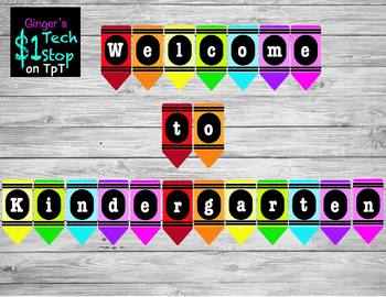 Preview of Crayon * Welcome to Kindergarten * Banner