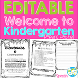 Welcome to Kindergarten Editable Parent Packet SPANISH