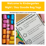 Welcome to Kindergarten Night / Day Goodie Bag Gift Tag