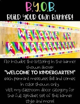 Rainbow / Neon Bulletin Board Letters - Pennant Style Banner - Kindergarten  Korner - A Kindergarten Teaching Blog