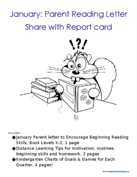 Preview of FREE Parent Note:Boost Reading Skills-Kindergarten-2nd,Distance Learning