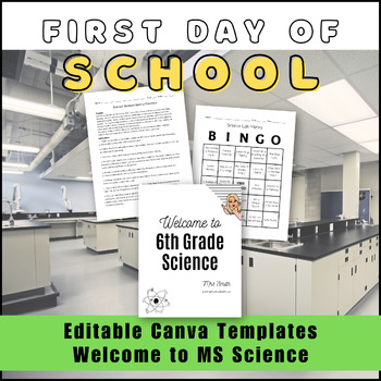 Preview of Welcome to MS Science: First Day of School