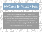 Welcome to Music Class Poster