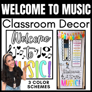 Preview of Welcome to Music! Decor for your door or Bulletin Board