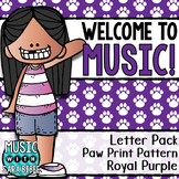 Welcome to Music! Display Letters- Paw Print Pattern- Roya