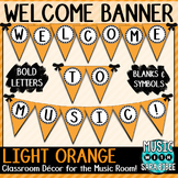 Welcome to Music! Light Orange Diagonals Pennant Banner