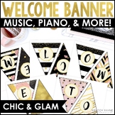 Welcome to Music Piano Choir Band Banner - Chic & Glam Mus