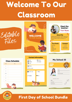 Preview of Editable Welcome to Our Class Bundle First Day of School