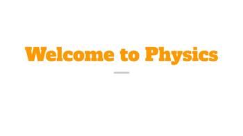 Preview of Welcome to Physics Bundle