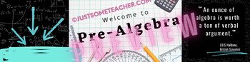 Preview of Welcome to Pre-Algebra Google Classroom Banner Header ANIMATED!
