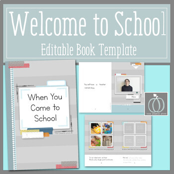Preview of Welcome to School Editable Book Template For Preschool