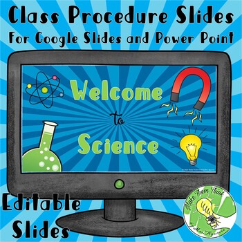 Preview of Welcome to Science - Classroom Procedure Editable Slides 