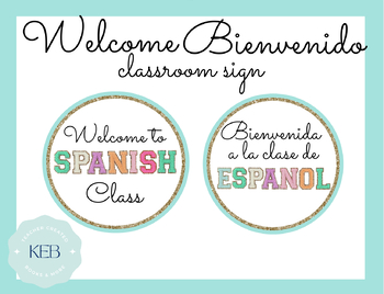 Preview of Welcome to Spanish Class Sign in English and Espanol