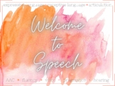 Welcome to Speech Sign - Watercolor - Pink/Orange