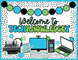 Welcome to TechKNOWLEDGEy | Bulletin Board Set {Lime & Aqua}