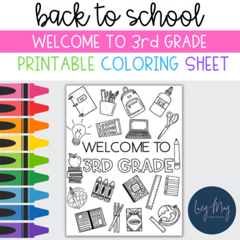 Preview of Welcome to Third Grade Back to School Coloring Sheet