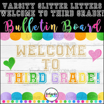 Welcome to Third Grade Varsity Letters Bulletin Board Classroom Decor 3rd