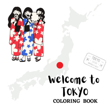 Preview of Welcome to Tokyo Coloring Book for Kids - 32 Japanese Coloring Pages - Tokyo Day