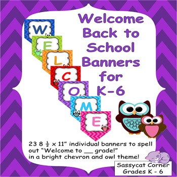 Welcome to _ Grade Owl & Chevron Themed Back to School Banner ...