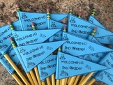 Welcome to ____ Grade!  Editable pencil flags for Back to School!