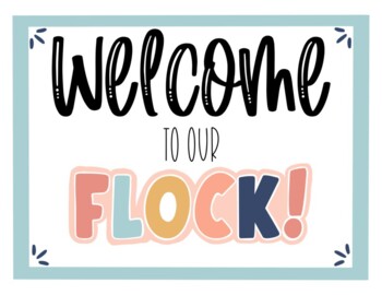 WELCOME TO THE FLOCK! Flamingo Bulletin Board Letters by Swati Sharma