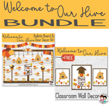 Preview of Welcome to our HIVE Classroom Décor Bulletin Board & Fall Wall Décor