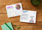 Welcome to school postcard to students-Rainbow Theme