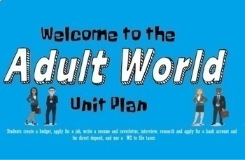 Preview of Welcome to the Adult World: Job process, budgeting, banks, and taxes