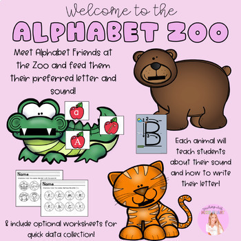 Preview of Alphabet Zoo Growing Bundle - Initial Sound & Letter Recognition Game - PreK/K