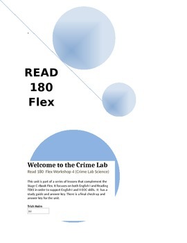 Preview of Welcome to the Crime Lab- Read 180 rBook Flex (Workshop 4) English1 Supplement