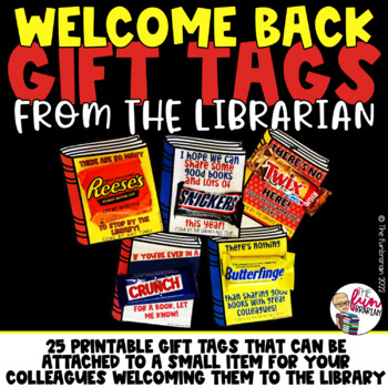Preview of Welcome to the Library Gift Tags | Back to School | Library | Welcome Colleagues