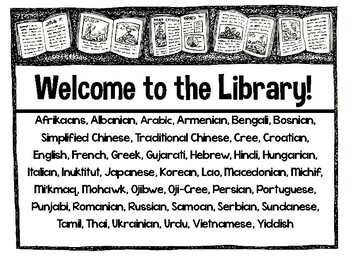 Preview of Welcome to the Library Signs in over 40 Languages