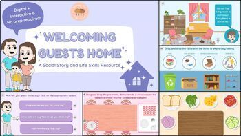 Preview of Welcoming Guests Home - A Social Story and Life Skills Resource 