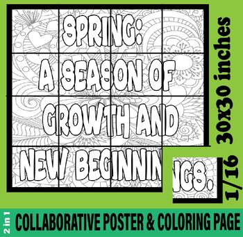 Preview of Welcoming Spring: Collaborative Poster for Bulletin Board and Door Decorations.