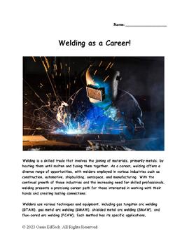 Preview of Welding Careers Exploration Worksheet!