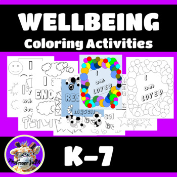 Preview of Well Being Coloring Activities K-7.