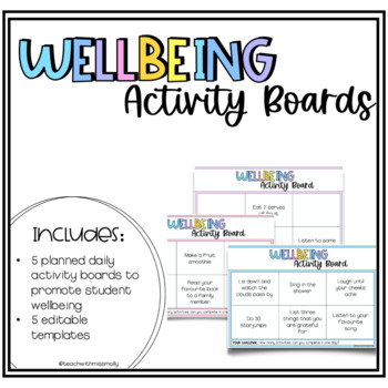 Preview of Wellbeing Activity Boards