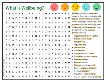 Preview of Wellbeing Word Search