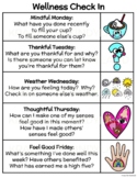 Wellness Check In Poster: Character Building, Classroom Community