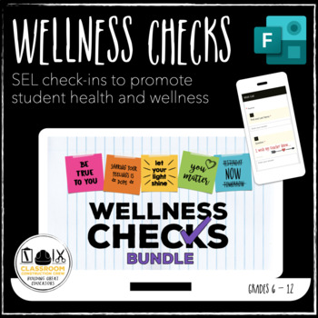Preview of Wellness Check Microsoft Forms Bundle daily SEL Mental Health check ins