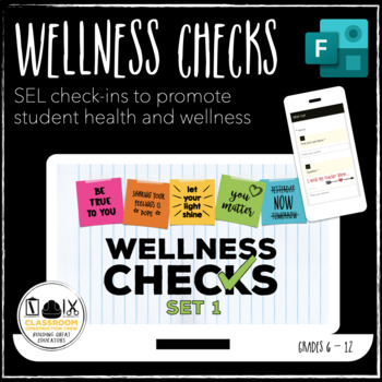 Preview of Wellness Checks 1 Microsoft Forms daily SEL Mental Health check ins