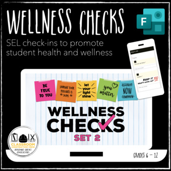 Preview of Wellness Checks 2 Microsoft Forms daily SEL Mental Health check ins