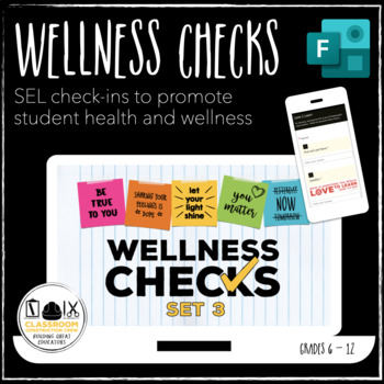 Preview of Wellness Checks 3 Microsoft Forms daily SEL Mental Health check ins